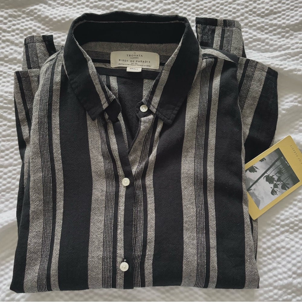 Trovata Striped Boyfriend Style Boho Top
